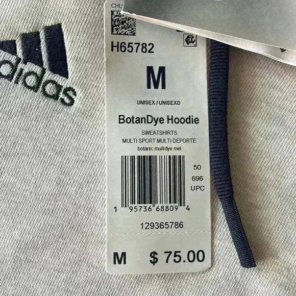 Adidas NEW Unisex French Terry Loose Fit Botanically Dyed Pullover Hoodie Sz M - Picture 5 of 6